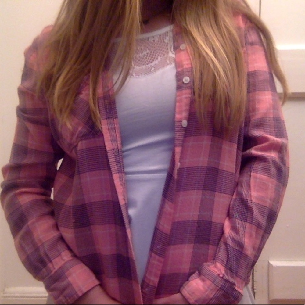 Pink plaid flannel